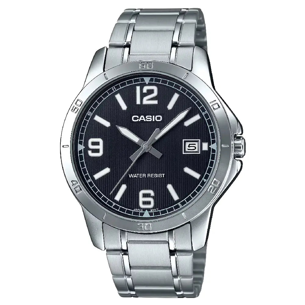 Casio Enticer MTP-V004D-1B2UDF Date Analog Black Dial Stainless Steel Men's Watch