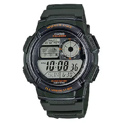 Casio World Time Digital AE-1000W-3A Black Dial Resin Strap Men's Watch