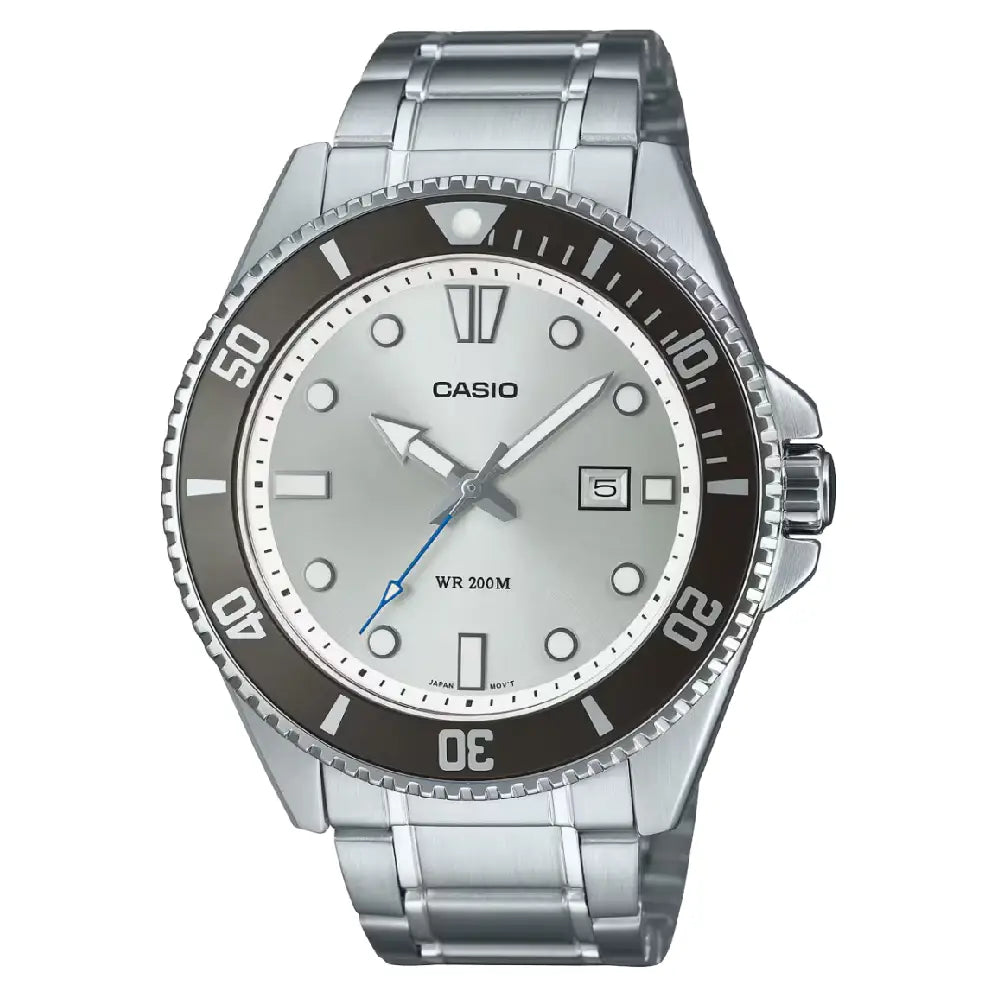 Casio Diver's MDV-107D-7AVDF Analog Silver Dial Stainless Steel Men's Watch