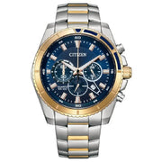 Citizen Quartz Chronograph AN8206-53L blue dial two-tone 46mm men’s watch