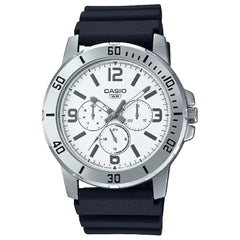 Casio Enticer MTP-VD300-7BUDF Multifunction White Dial Resin Strap Men's Watch