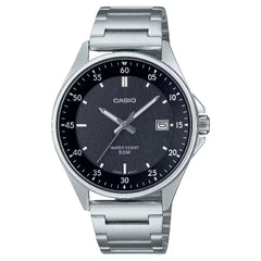 Casio Enticer MTP-E705D-1EVDF Date Analog Black Dial Stainless Steel Men's Watch