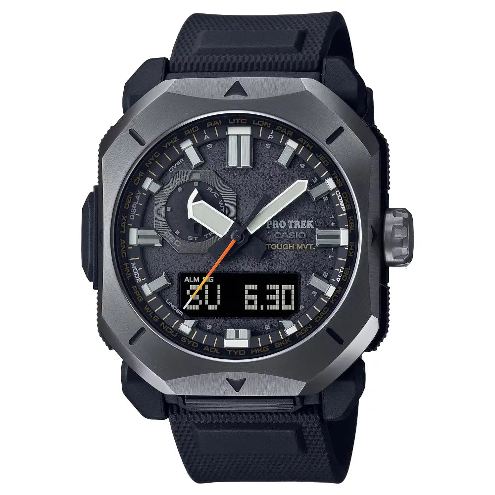 Casio Pro Trek PRW-6900Y-1PR "Bushcraft" Solar Triple Sensor Grey Dial Resin Strap Men's Watch