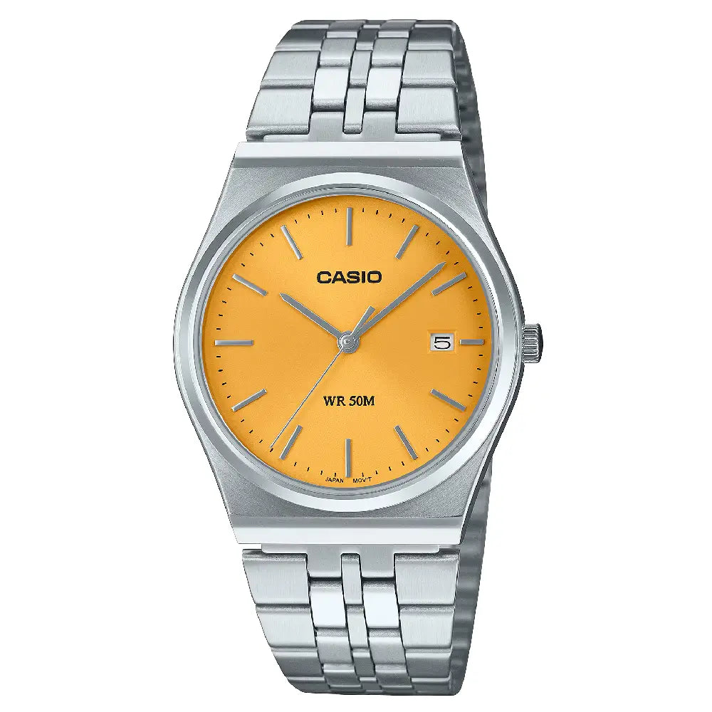 Casio Collection Analog MTP-B145D-9AVDF Yellow Dial Stainless Steel Men's Watch