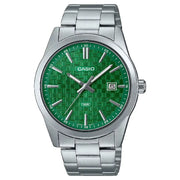 Casio Enticer MTP-VD03D-3A1UDF Date Analog Green Dial Stainless Steel Men's Watch