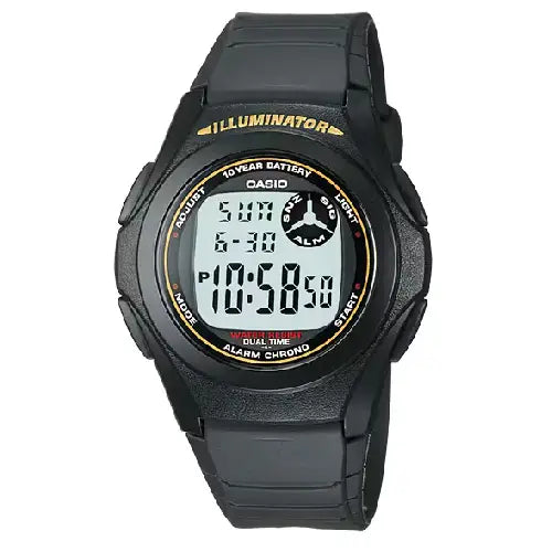 Casio Vintage Digital F-200W-9ADF Black Dial Resin Strap Unisex Watch