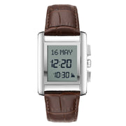 Al Fajr Classic Digital WS-06L Brown Digital Dial Leather Strap Men's Watch