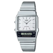 Casio Analog-Digital AQ-800E-7ADF White Dial Stainless Steel Unisex Watch