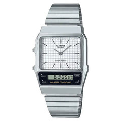 Casio Analog-Digital AQ-800E-7ADF White Dial Stainless Steel Unisex Watch
