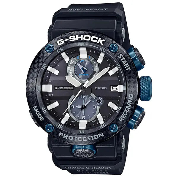 Casio G-Shock Gravitymaster "Carbon Monocoque" GWR-B1000-1A1 Black & Blue Dial 46.4mm Carbon Fiber Men's Watch