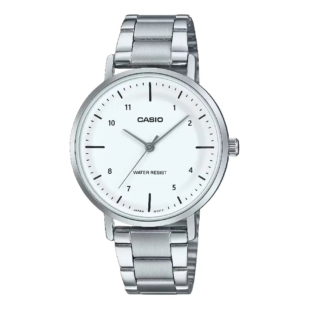 Casio Enticer Ladies Analog LTP-VT03D-7BDF Silver Dial Stainless Steel Women's Watch