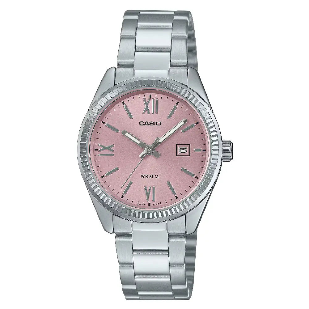 Casio Classic Analog LTP-1302DD-4A1VDF Pink Dial Stainless Steel Women's Watch