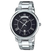 Casio Beside Analog BEM-152D-1AVDF Black Dial Stainless Steel Men's Watch