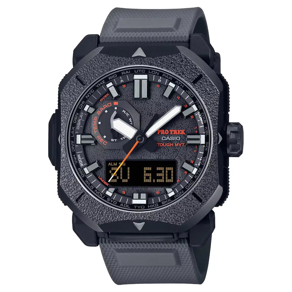 Casio Pro Trek Climber Line Bonfire PRW-6900BF-1 Black Textured Dial 44.8mm Resin Strap Men's Watch