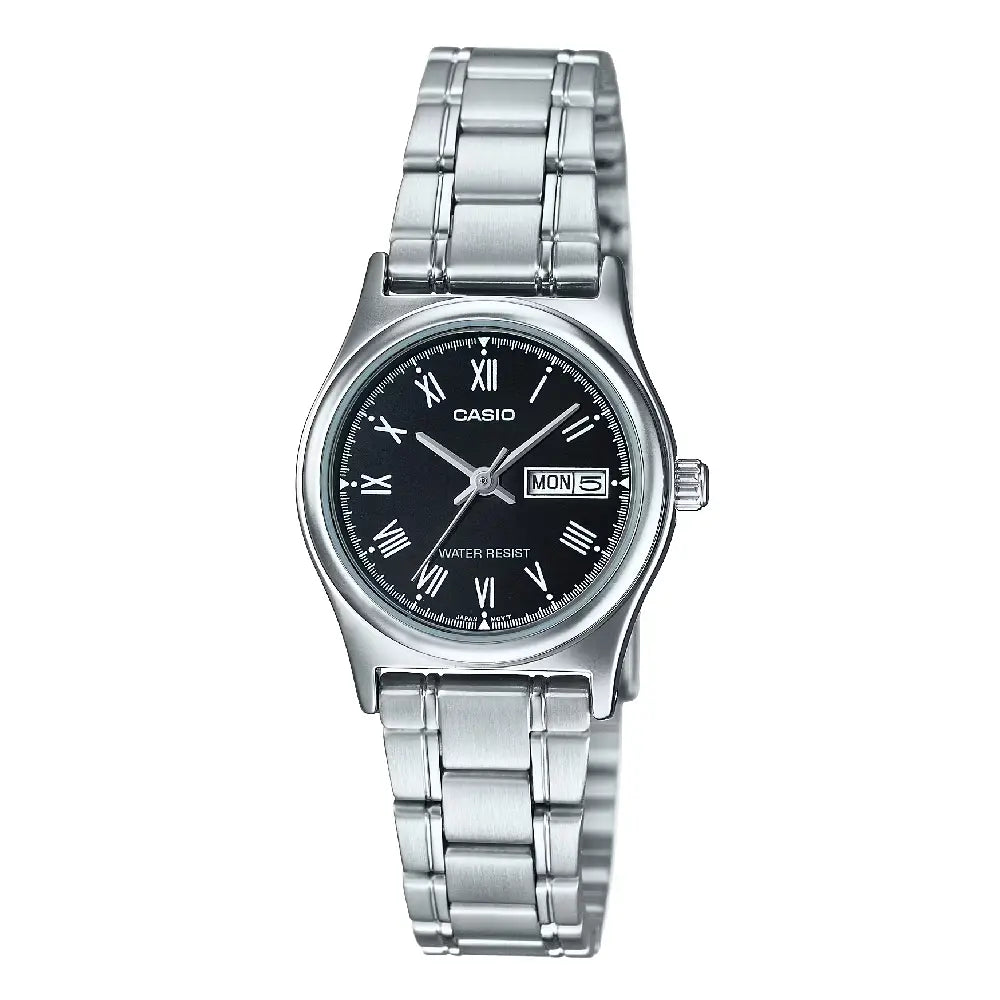 Casio Standard Analog LTP-V006D-1BUDF Black Dial Stainless Steel Women's Watch