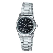 Casio Standard Analog LTP-V006D-1BUDF Black Dial Stainless Steel Women's Watch