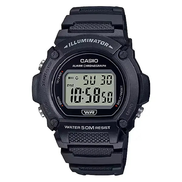 Casio Youth Digital W-219H-1AVDF Black Digital Dial Resin Strap Men's Watch