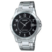 Casio Enticer MTP-V004D-1BUDF Date Analog Black Dial Stainless Steel Men's Watch