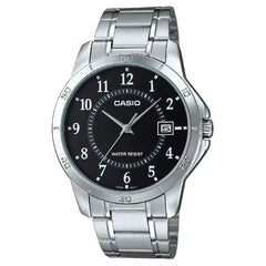 Casio Enticer MTP-V004D-1BUDF Date Analog Black Dial Stainless Steel Men's Watch