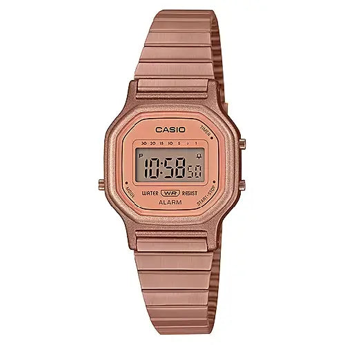Casio Vintage Digital LA-11WR-5A Multi-Function Rose Gold Dial 25.5mm Stainless Steel Women's Watch