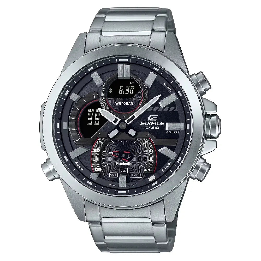 Casio Edifice ECB-30D-1A black dial 48.7mm stainless steel mens watch
