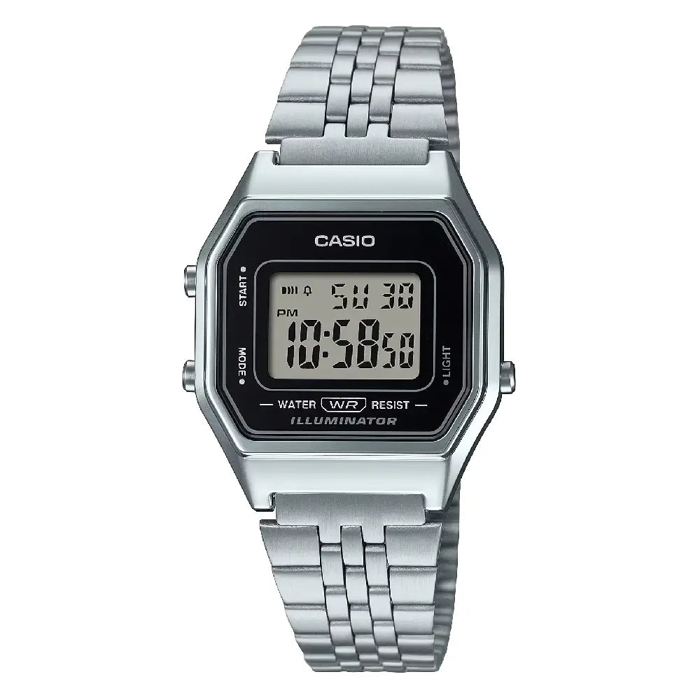 Casio Vintage Digital LA680WA-1DF Grey Dial Stainless Steel Women's Watch