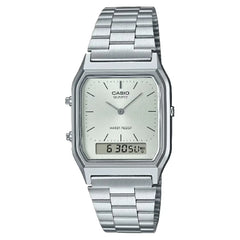 Casio Vintage Analog-Digital AQ-230A-7AMQYDF Silver Dial 29.8mm Stainless Steel Unisex Watch