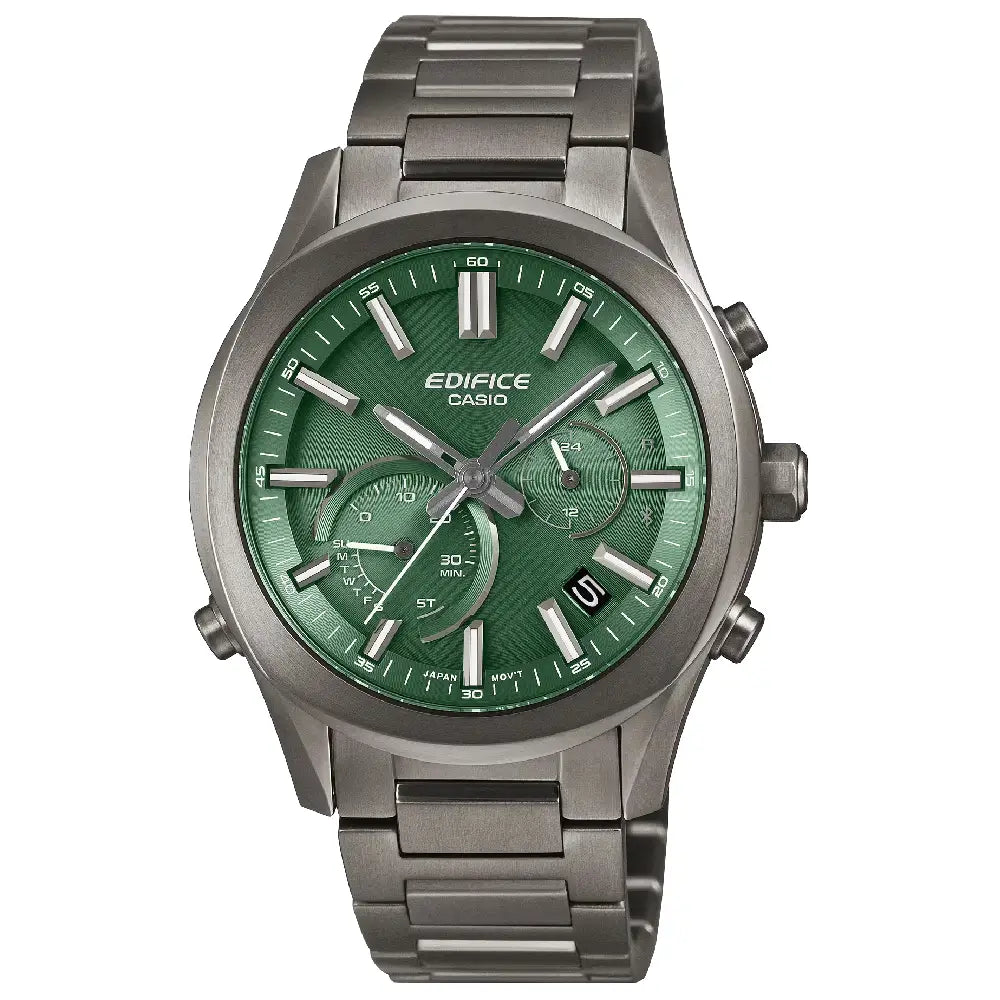 Casio Edifice EQB-1300DC-3A emerald slim men's watch front view