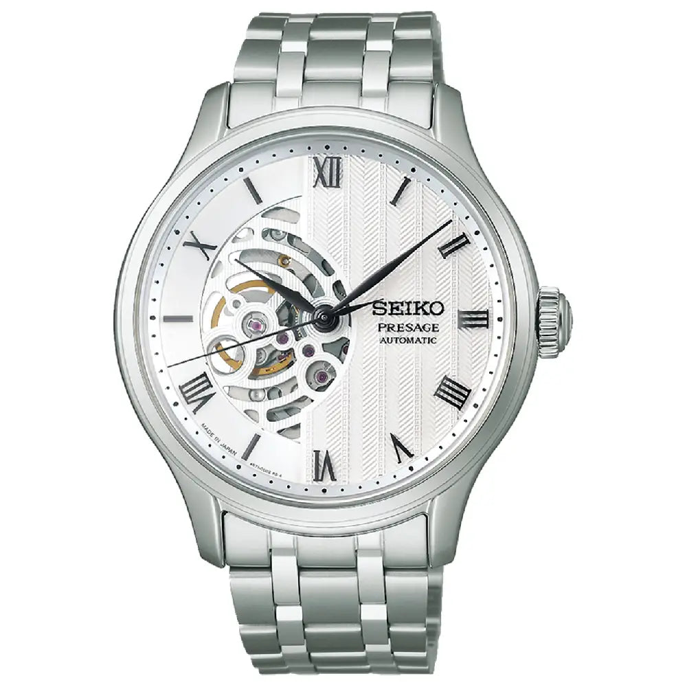 Seiko Presage SARY251 white skeleton dial stainless steel men's watch