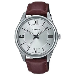 Casio Enticer MTP-V005L-7B5UDF Classic Analog Silver Dial Leather Strap Men's Watch