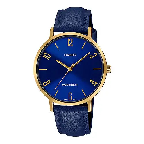 Casio Enticer Ladies Analog LTP-VT01GL-2BUDF Blue Dial Leather Strap Women's Watch