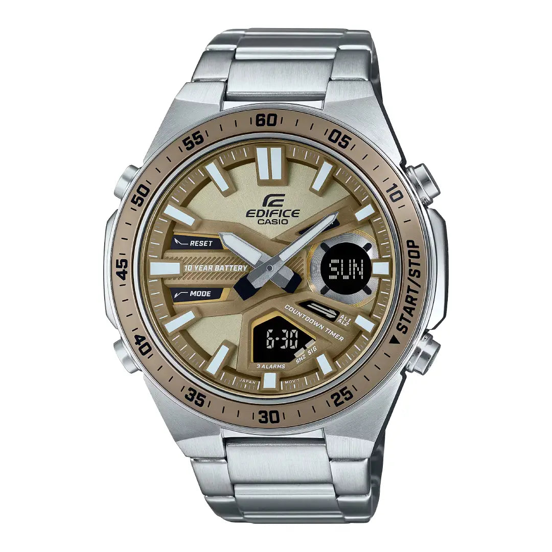 Casio Edifice Analog-Digital EFV-C110D-5ADF Bronze Dial Stainless Steel  Men's Watch