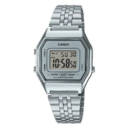 Casio Vintage Digital Mini LA680WA-7DF Silver Dial 28.6mm Stainless Steel Women's Watch