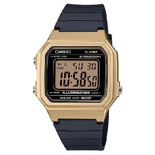 Casio Digital W-217HM-9AVDF Gold Display Dial Resin Strap Men's Watch