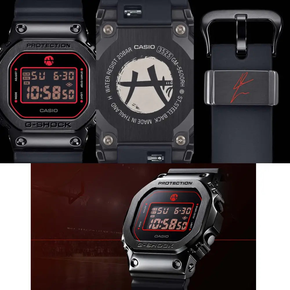 Casio G Shock GM-5600RH-1D limited edition black watch angle view