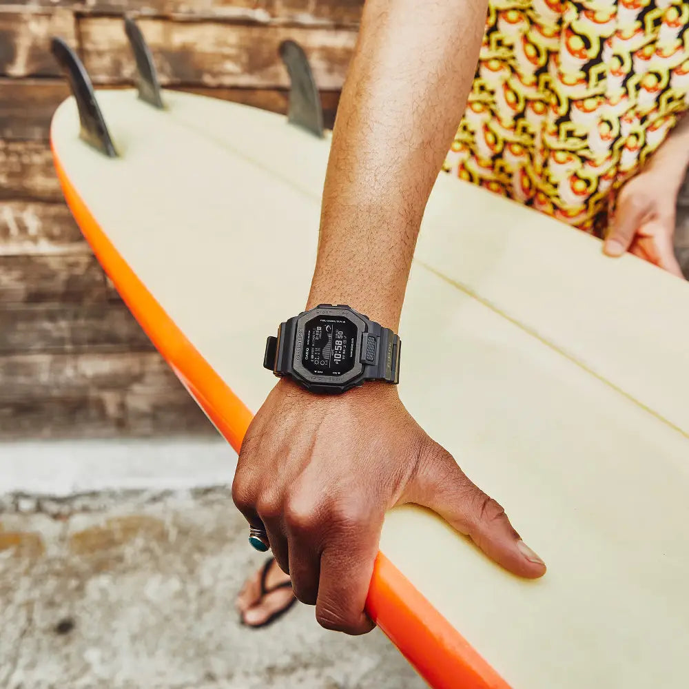 Casio G Shock G-LIDE GBX-100NS-1DR Digital Bluetooth "Night Surfing" Black Digital Dial 46mm Resin Strap Men's Watch