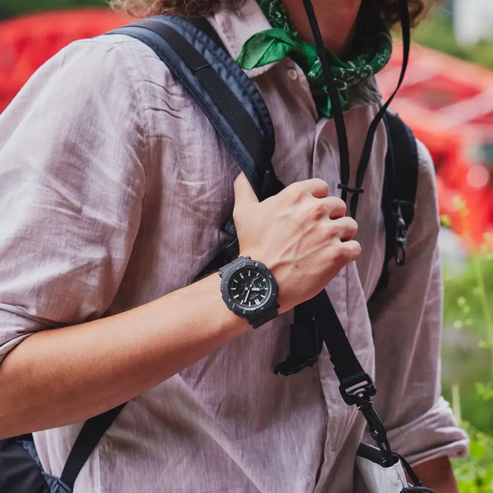 Casio ProTrek PRJ-B001-1D watch front view black dial resin strap