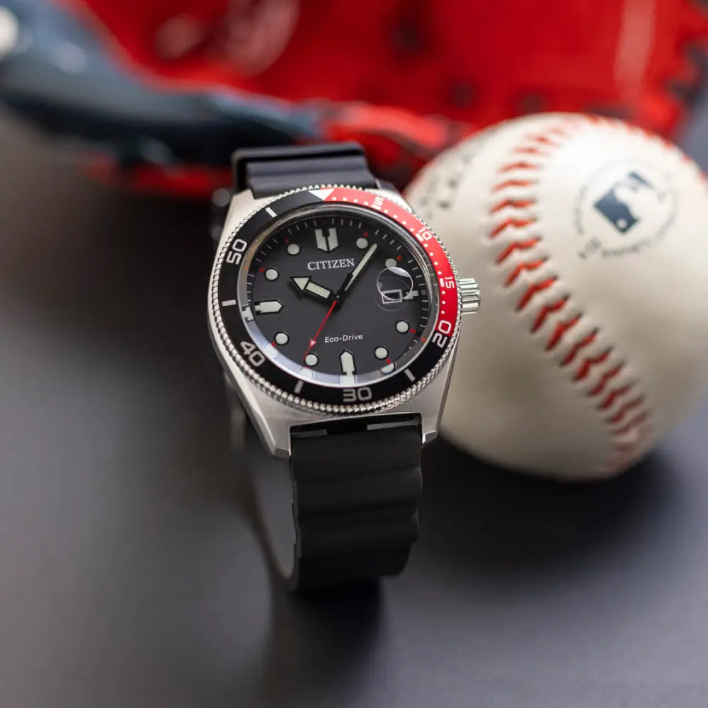 Citizen Eco-Drive Sport "Coke Bezel" AW1769-10E Black Dial 43mm Rubber Strap Men's Watch