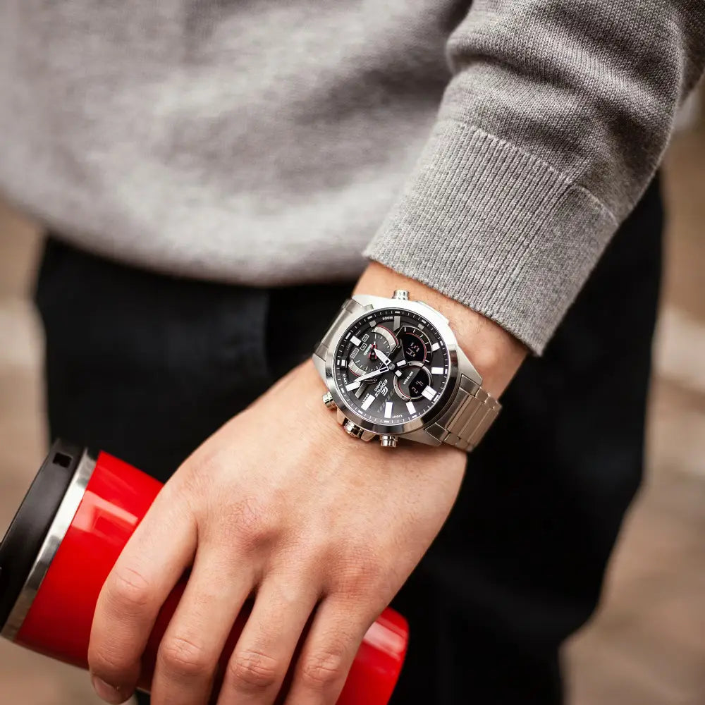 Casio Edifice Smartphone Link ECB-30D-1A Black Dial 48.7mm Stainless Steel Men's Watch