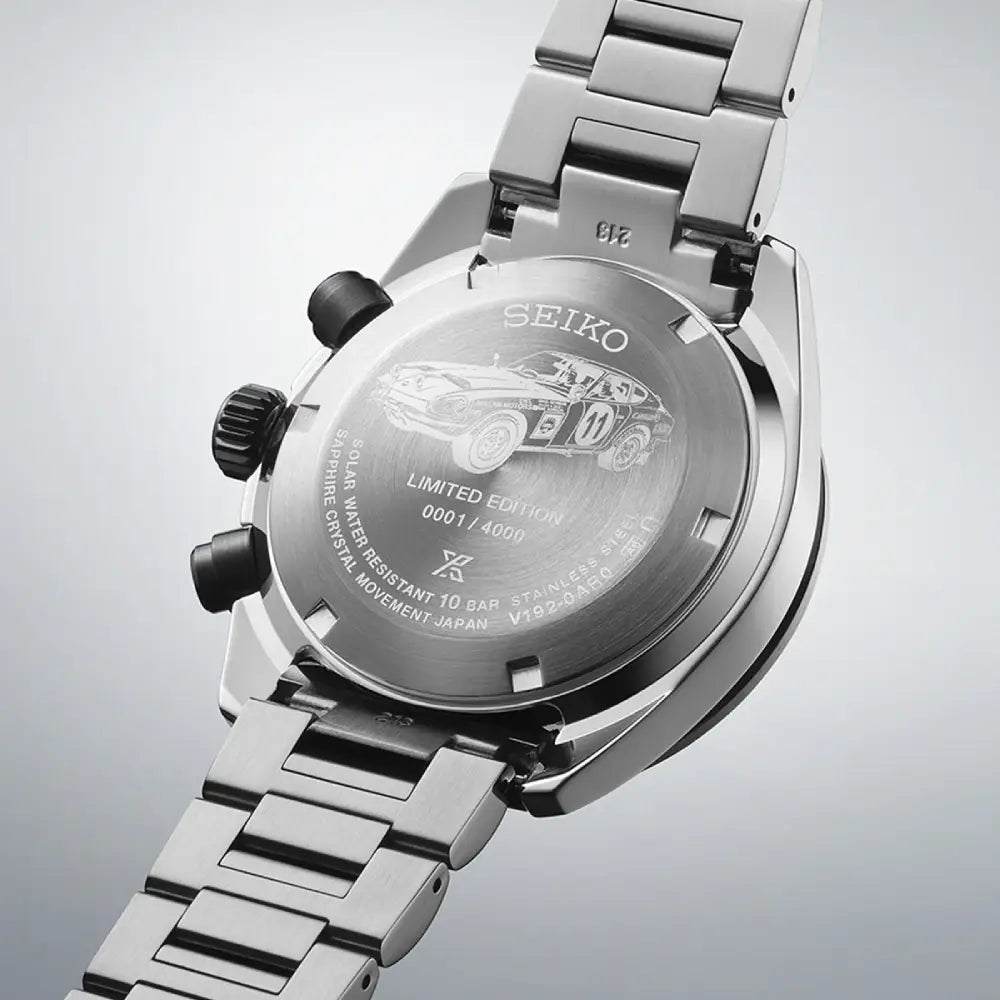 Seiko Prospex SBDL121 / SSC957 Solar Chronograph Limited Edition (4000 Pieces) "Datsun 240Z" Black Dial 41.4mm Stainless Steel Men's Watch