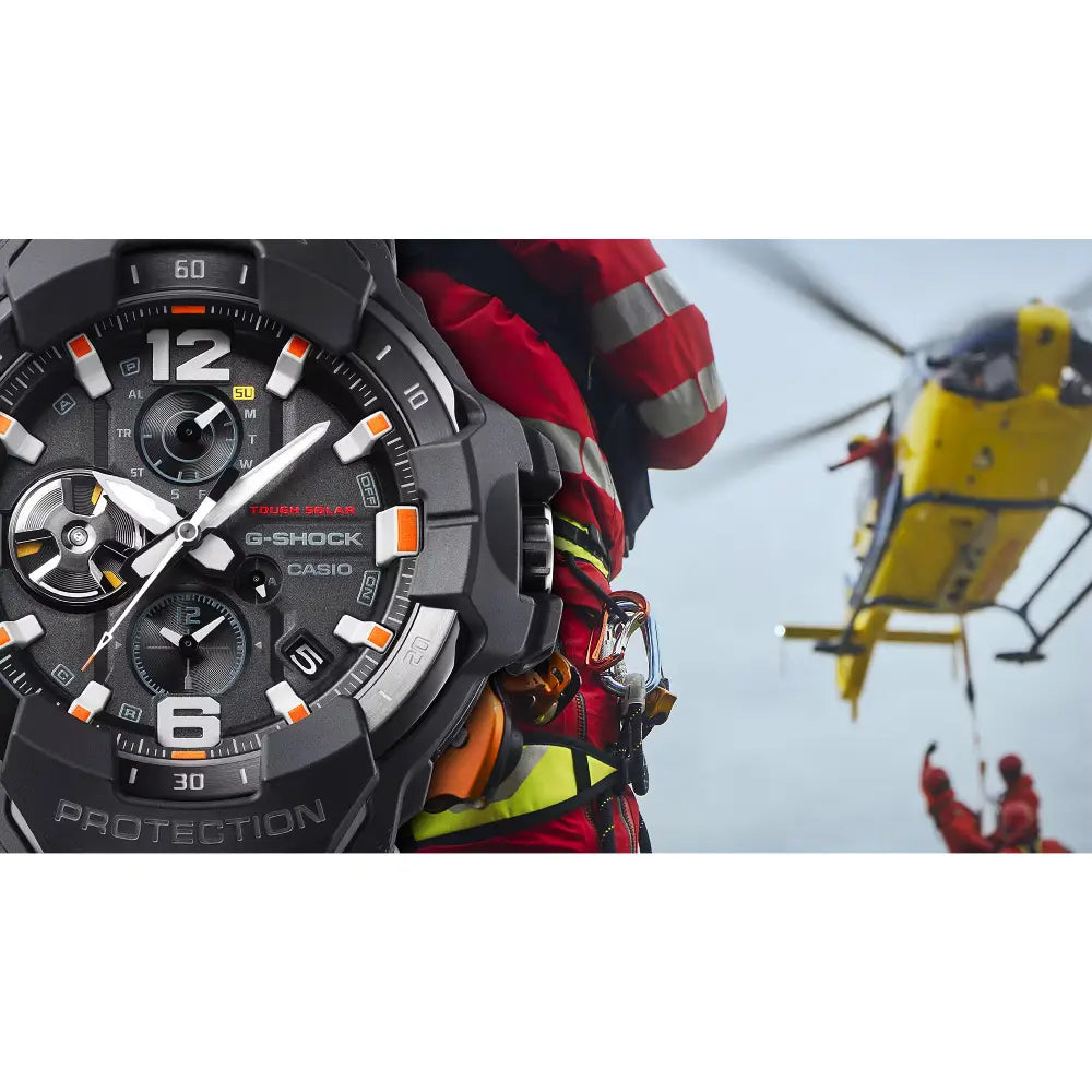 Casio G Shock Gravitymaster GR-B300EC-1A Analog Tough Solar Bluetooth "Emergency Color" Black Dial Resin Strap Men's Watch