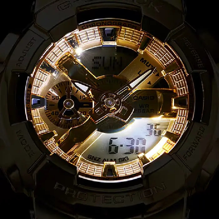 Casio G-Shock "Skeleton Gold" Metal Covered GM-110SG-9A Gold Dial 48.8mm Resin Strap Men's Watch