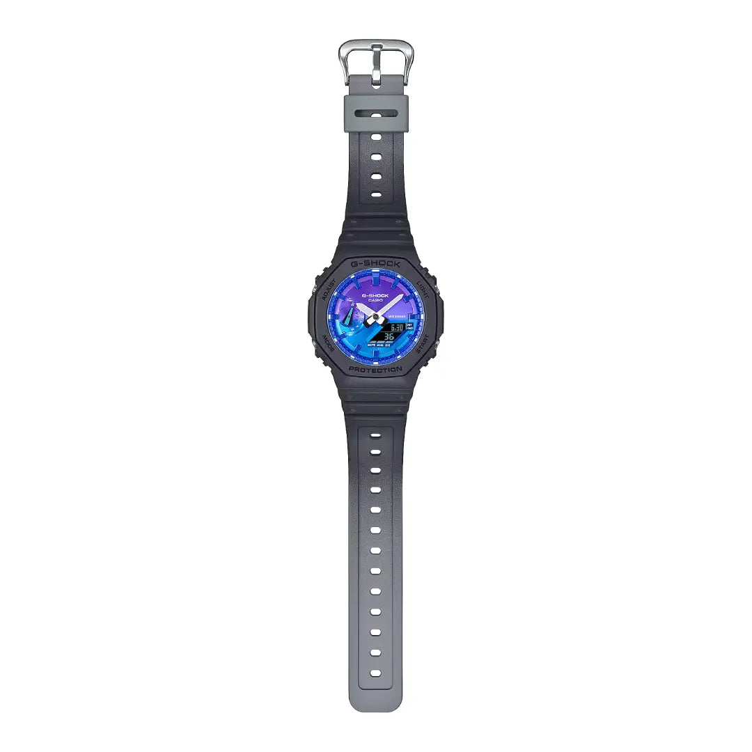 Casio G Shock GA-2100FL-1ADR Limited Edition Analog-Digital Blue Dial Resin Strap Men's Watch