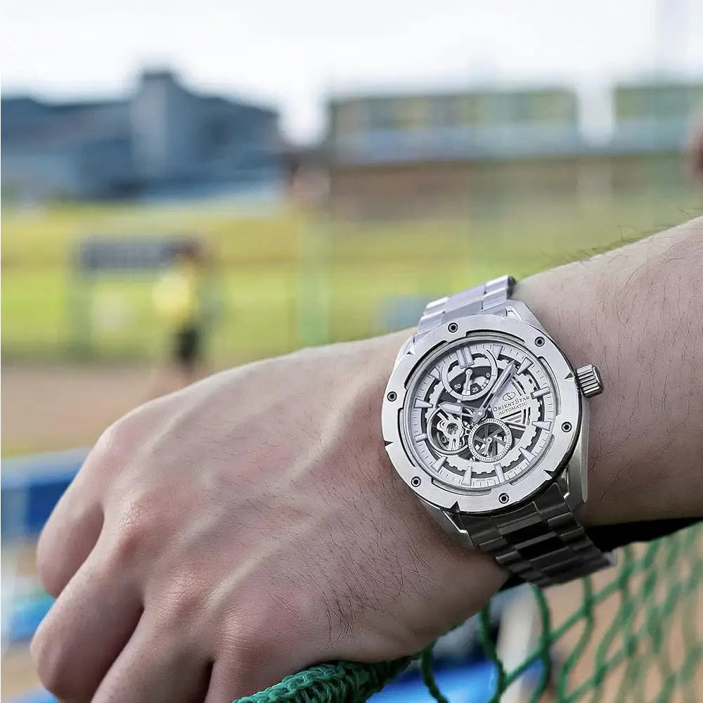 Orient Star RE-AV0A02S Sports Avant-Garde Skeleton Automatic Silver Dial 42.6mm Stainless Steel Men's Watch