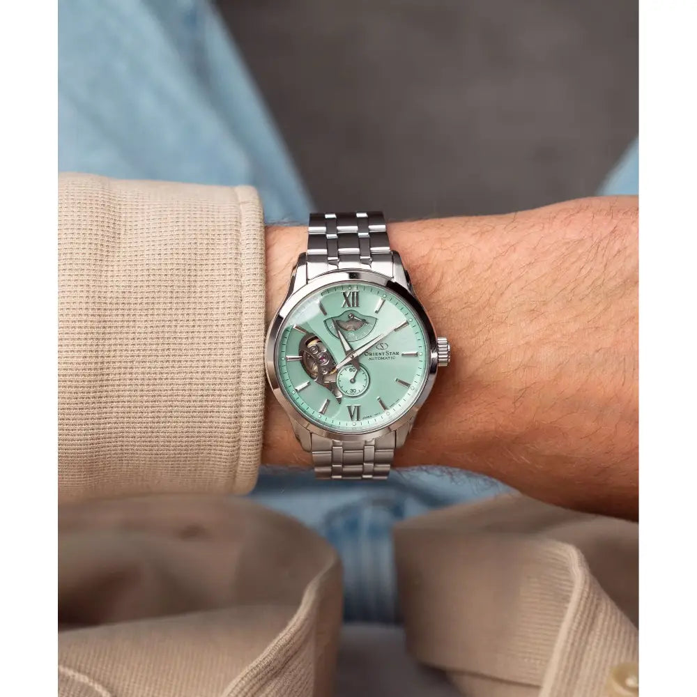 Orient Star RE-AV0B11E00B Automatic Open Heart Limited Edition Mint Green Dial 41mm Stainless Steel Men's Watch