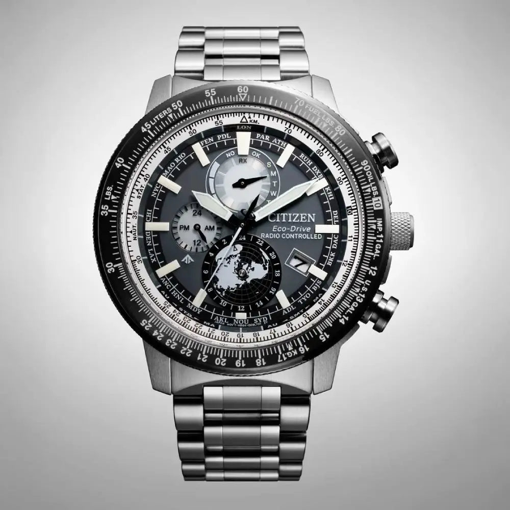 Citizen BY3006-53H grey dial 46mm stainless steel bracelet watch