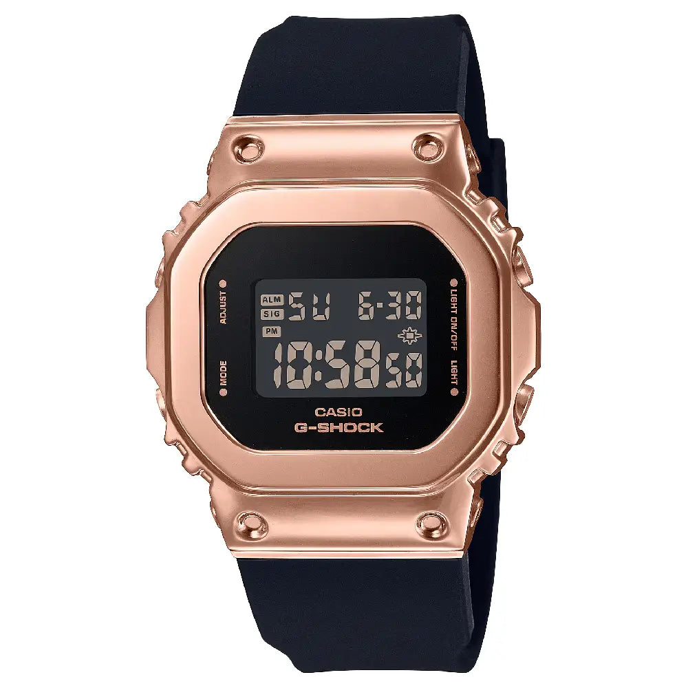 Casio G Shock GM-S5600PG-1D S-Series Metal-Covered Digital Black Dial Resin Strap Women's Watch