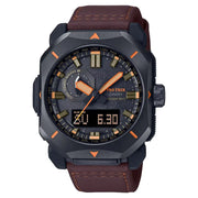 Casio Pro Trek PRW-6900YL-5PR Bushcraft brown leather strap 44.8mm men’s watch