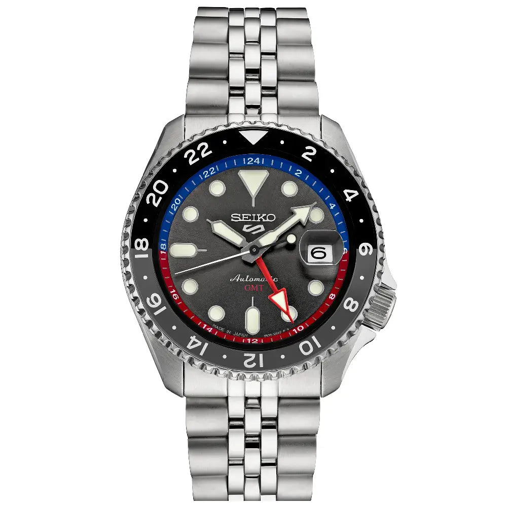 Seiko SSK019 SKX GMT Diet Pepsi men’s watch with charcoal gray dial