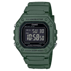 Casio Digital W-218H-3BVDF Black Display Dial Resin Strap Men's Watch